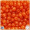 BeadTin Orange Sparkle 10mm Faceted Round Plastic Craft Beads (225pcs)